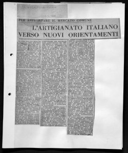 PER AFFRONTARE IL MERCATO COMUNE - L'ARTIGIANATO ITALIANO VERSO NUOVI ORIENTAMENTI, sta in LA PREALPINA - quotidiano