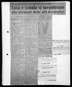PROGRAMMARE UN MONDO MIGLIORE - Casa e scuola si incontrano alla triennale delle arti decorative, sta in NAZIONE SERA - quotidiano