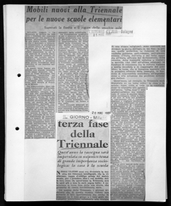 terza fase della Triennale - Quest'anno la rassegna sarà imperniata su un unico tema di grande importanza sociologica: la casa e la scuola, sta in IL GIORNO - quotidiano