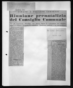 SABATO A PALAZZO CERNEZZI - Riunione prenatalizia del Consiglio Comunale - Tra gli argomenti all'ordine del giorno figura la costruzione del sottopassaggio a S. Rosso - Proposte di contributi - Numerose ratifiche e tre interpellanze, sta in LA PROVINCIA - quotidiano