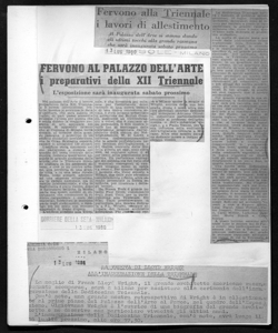 Fervono alla Triennale i lavori di allestimento - Al Palazzo dell'Arte si stanno dando gli ultimi tocchi alla grande rassegna che sarà inaugurata sabato prossimo, sta in IL SOLE - quotidiano