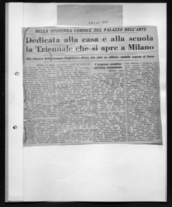 NELLA STUPENDA CORNICE DEL PALAZZO DELL'ARTE - Dedicata alla casa e alla scuola la Triennale che si apre a Milano - Alla chiusura della rassegna l'Inghilterra offrirà un edificio-modello esposto al Parco, sta in IL GIORNALE DI BRESCIA - quotidiano