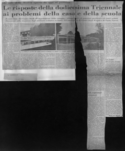 Le sale della Mostra aperta da oggi al pubblico - Le risposte della dodicesima Triennale ai problemi della casa e della scuola - Il contributo del Centro Studi all'impostazione della rassegna - Alloggi rurali, di quartieri periferici e di centri urbani - Documenti sulla situazione degli ambienti scolastici in Italia - Le retrospettive di Frank Lloyd Wright e di Paolo Venini, sta in L'UNITÀ - quotidiano