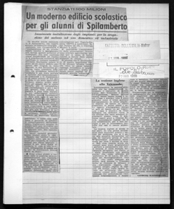 STANZIATI 100 MILIONI - Un moderno edificio scolastico per gli alunni di Spilamberto - Imminente installazione degli impianti per la erogazione del metano ad uso domestico ed industriale, sta in GAZZETTA DELL'EMILIA - quotidiano