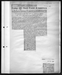 SPETTACOLI CONFERENZE ESPOSIZIONI - Come gli Stati Uniti d'America celebreranno il nostro centenario - Ci saranno anche film nostrani - di buona fattura - che però non onoreranno affatto gli italiani -, sta in LA PROVINCIA PAVESE - Quotidiano