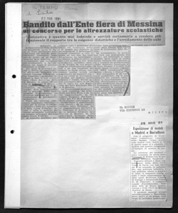 Bandito dall'Ente fiera di Messina un concorso per le attrezzature scolastiche, sta in IL TEMPO - quotidiano
