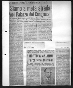 SEMPRE D'ATTUALITÀ - Siamo a metà strada col Palazzo dei Congressi - L'ottima iniziativa dell'Ente Fiera deve essere portata fino in fondo - Una proposta per l'utilizzazione del complesso della Triennale al Parco, sta in CORRIERE LOMBARDO - quotidiano