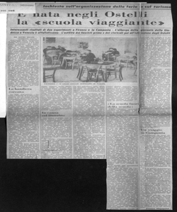 Inchiesta sull'organizzazione delle ferie sul turismo - È nata negli Ostelli la <<scuola viaggiante>> - Interessanti risultati di due esperimenti a Firenze e in Campania - L'albergo della gioventù della Giudecca a Venezia è affollatissimo - L'ostilità dei fascisti prima e dei clericali poi all'istituzione degli Ostelli, sta in L'UNITÀ - quotidiano
