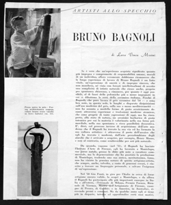 ARTISTI ALLO SPECCHIO - BRUNO BAGNOLI, sta in LA CERAMICA - periodico