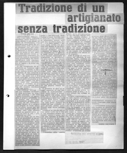 Tradizione di un artigianato senza tradizione, sta in GAZZETTA DEL VENETO - quotidiano