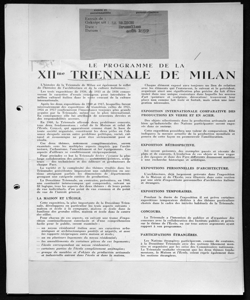 LE PROGRAMME DE LA XIIme TRIENNALE DE MILAN, sta in LA MAISON - periodico