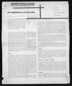 Die Mailänder Triennale - Möbelproduktion im ersten Halbjahr 1960 um 15% gestiegen, sta in MÖBEL-KULTUR - periodico