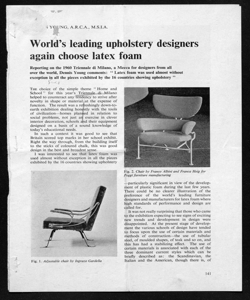 World's leading upholstery designers again choose latex foam, sta in RUBBER DEVELOPMENTS - periodico