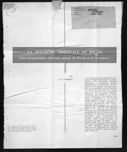 LA DOUZIÈME TRIENNALE DE MILAN - Une rècapitulation d'attente autour de l'école et de la maison, sta in HABITER - periodico