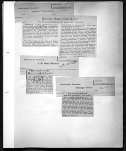 Schule, Haus und Kind - Die Bundesrepublik auf der Mailänder Triennale, sta in AACHENER VOLKSZEITUNG - Quotidiano