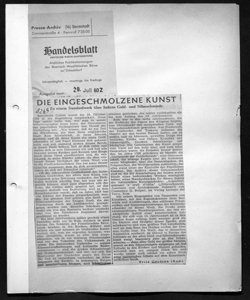 DIE EINGESCHMOLZENE KUNST - Zu einem Standardwerk über Italiens Gold - und Silberschmiede, sta in HANDELSBLATT - Quotidiano