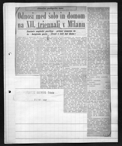 Odnosi med ¿olo in domom na XII. triennali v Milanu - Zanimiv angle¿ki paviljon - primer osnovne ¿ole - Belgijsko geslo: 