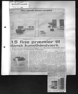 Efter rygende dommer-uenighed - 15 fine præmier til dansk kunsthåndværk - Med stor fornsinkelse foreligger nu den internationale jurybedømmelse af efterårets Triennale, sta in POLITIKEN - Quotidiano