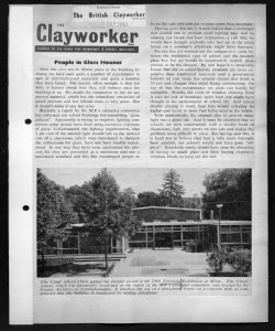 People in Glass Houses, sta in THE BRITISH CLAYWORKER - Periodico
