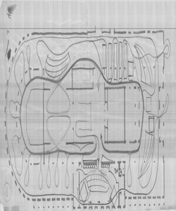 TRN_12_PA_022 bis_b - Palazzo dell'Arte. Primo piano. Variante del progetto di allestimento. Suddivisione degli spazi