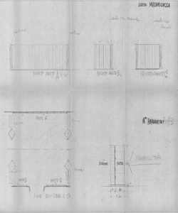 TRN_12_PA_086 bis_l - Mostre personali di architettura. Area espositiva. Sezione architetto Michelucci. Allestimento. Annotazioni manoscritte