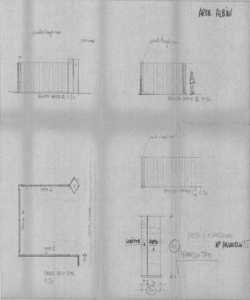 TRN_12_PA_086 bis_m - Mostre personali di architettura. Area espositiva. Sezione architetto Albini. Allestimento. Annotazioni manoscritte