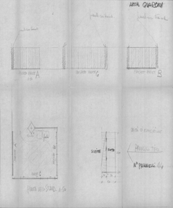 TRN_12_PA_086 bis_n - Mostre personali di architettura. Area espositiva. Sezione architetto Quaroni. Allestimento. Annotazioni manoscritte