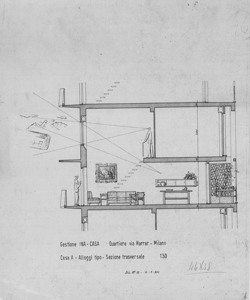 TRN_12_PA_087 c - Mostre personali di architettura. Figini Luigi, Pollini Gino. Quartiere di via Harrar/Dessiè - Casa A alloggi tipo