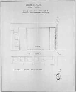 TRN_12_PA_121 - Concorsi. Concorso per scuole elementari. Milano. Area di via Cabella (plico inviato dal Comune di Milano per la partecipazione al concorso)
