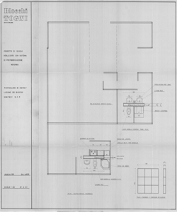 TRN_12_PA_163 b - Concorsi. Concorso nazionale per lo studio di elementi industrializzati per l'edilizia scolastica. Elementi combinati. Piano terreno