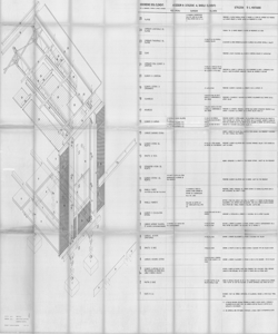 TRN_12_PA_168 b - Concorsi. Concorso nazionale per lo studio di elementi industrializzati per l'edilizia scolastica. Schema generale del montaggio