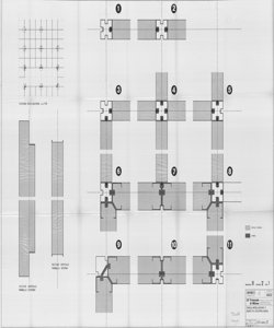 TRN_12_PA_170 b - Concorsi. Concorso nazionale per lo studio di elementi industrializzati per l'edilizia scolastica. Scuola monoaula pluriclasse. Soluzione B. Giunti