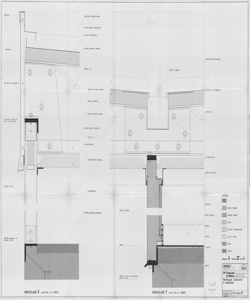 TRN_12_PA_169 o - Concorsi. Concorso nazionale per lo studio di elementi industrializzati per l'edilizia scolastica. Scuola monoaula pluriclasse. Soluzione A. Particolari costruttivi di montaggio