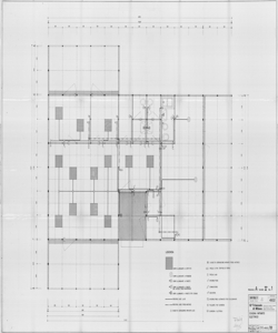 TRN_12_PA_169 q - Concorsi. Concorso nazionale per lo studio di elementi industrializzati per l'edilizia scolastica. Scuola monoaula pluriclasse. Soluzione A. Schema impianto elettrico