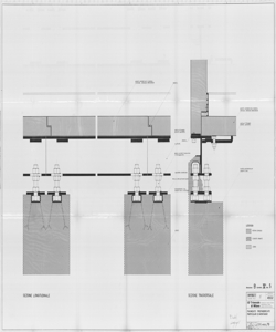 TRN_12_PA_170 p - Concorsi. Concorso nazionale per lo studio di elementi industrializzati per l'edilizia scolastica. Scuola monoaula pluriclasse. Soluzione B. particolari pavimento prefabbricato