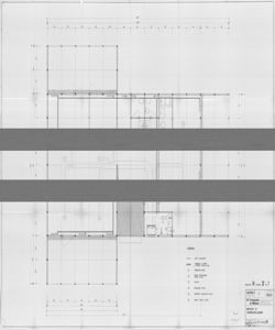 TRN_12_PA_170 r - Concorsi. Concorso nazionale per lo studio di elementi industrializzati per l'edilizia scolastica. Scuola monoaula pluriclasse. Soluzione B. Impianto di termoventilazione