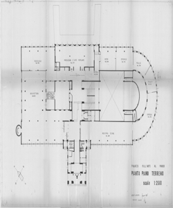 TRN_12_PA_001 bis_b - Palazzo dell'Arte. Lavori di ripristino del palazzo. Piano terreno. Correzioni su planimetria dell'XI Triennale