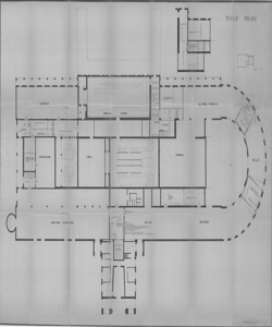 TRN_13_PA_010 b - Palazzo dell'Arte. Primo piano. Progetto di disposizione degli spazi non definitivo. Variante