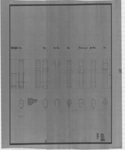 TRN_13_PA_018 - Sezione introduttiva a carattere internazionale (n. 1). Ingresso: l'esaltazione (ingresso Terminal). Dettaglio colonne cilindriche di diversi tipi. Ipotesi di progetto alternativo.