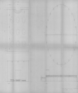 TRN_13_PA_057 c - Le Produzioni (Salone Sambonet n. 24). Sala quadrata e dettaglio cilindro per esposizione