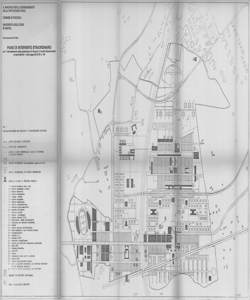TRN_17CI9P_PA_079 - 9 progetti per 9 città. Pozzuoli. Piano di intervento straordinario per il reinsediamento della popolazione di Pozzuoli in località Monterusciello. Zonizzazione delle aree edificate e prevalentemente edificate. Tav. 1
