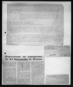 L'ENAPI alla XI Triennale di Milano 1957, sta in NOTIZIARIO MENSILE DELL'ENTE NAZIONALE PER L'ARTIGIANATO E LE PICCOLE INDUSTRIE - agenzia stampa