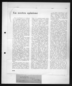 La nostra opinione, sta in LINEA GRAFICA - periodico