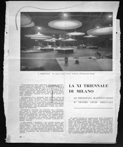 LA XI TRIENNALE DI MILANO - LE PRINCIPALI MANIFESTAZIONI - IL CENTRO STUDI TRIENNALE, sta in ITALIA MODERNA PRODUCE - periodico