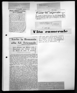 Anche la Romania alla XI Triennale - Sarà allestita una Mostra della Museologia con esempi tratti da Musei di tutto il mondo, sta in IL GIORNALE DELLA RADIO INDUSTRIA E DELLA ELETTRODOMESTICA - quotidiano