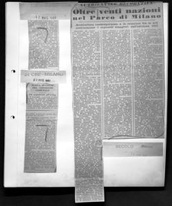 XI TRIENNALE DECORATIVA - Oltre venti nazioni nel Parco di Milano - Architettura contemporanea e le relazioni fra le arti costituiscono i capisaldi maggiori dell'edizione 1957, sta in SECOLO - quotidiano