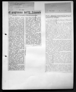 MILANO - TRIENNALE INTERNAZIONALE DELLE ARTI DECORATIVE E INDUSTRIALI MODERNE E DELLA ARCHITETTURA MODERNA, sta in MANTOVA - periodico
