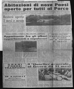 IN LUGLIO: SI APRE LA TRIENNALE CON UNA IMPORTANTE NOVITÀ - Abitazioni di nove Paesi aperte per tutti al Parco - Italia, Giappone, Danimarca, Francia, Jugoslavia, Germania, Svezia, Finlandia e Messico: ognuna di queste Nazioni presenterà al pubblico un alloggio completo arredato secondo la tradizione e il gusto, sta in LA NOTTE - quotidiano