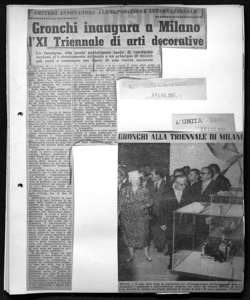 GRONCHI ALLA TRIENNALE DI MILANO, sta in L'UNITA' - Quotidiano