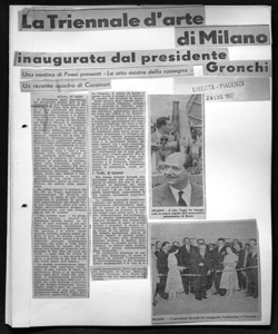 La Triennale d'arte di Milano inaugurata dal presidente Gronchi - Una ventina di Paesi presenti - Le otto mostre della rassegna - Un recente quadro di Cassinari, sta in LIBERTA' - Quotidiano